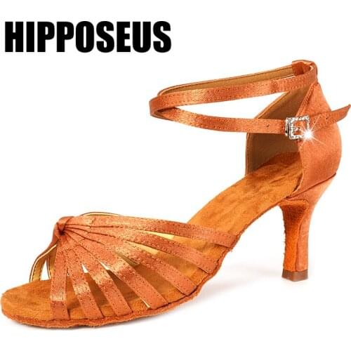 Ballroom Dance Shoes Latin Dance-Shoes For Women Ladies Girls Cha Cha Tango Dancing Shoes Salsa Black Brown Sandral Dropshipping