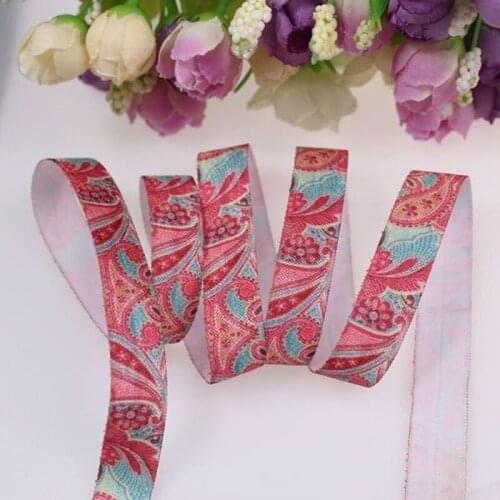 High quality Fold over elastic(Paisley) 5/8 inch, elastic FOE used for hair bands, headbands, 100yards per lot