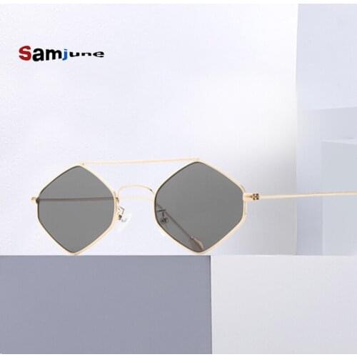 Samjune 2019 New Polygon Sunglasses Women Men Brand Designer Vintage Sunglasses Clear Sun Glasses Sexy Fashion Couple Eyewear