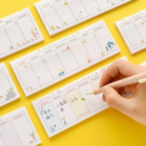 1 PCS 30 Sheets One Week Plan Expression Novelty Self Adhesive Memo Pad Sticky Note Memo Post Note Gift Stationery