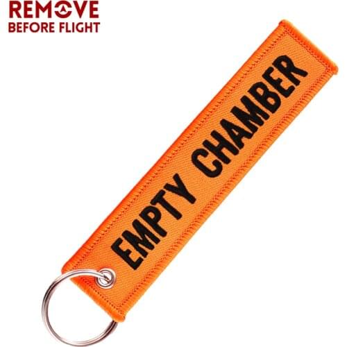 1 PC Orange Empty Chamber Keychain for Aviation Gift Promotion Christmas Gifts Keychains Luggage Tag Embroidery Crew Key Chain