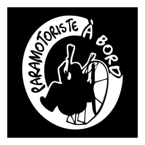 15.3CM*17.2CM Paramotor Flyer Paramotoriste A Bord Fashion Car Styling Decor Stickers Decals Black/Silver N1244