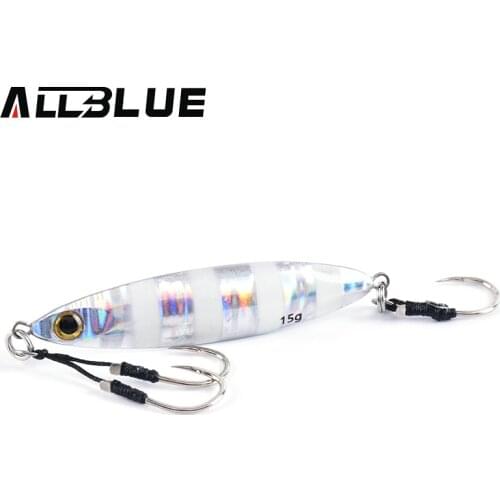 ALLBLUE SLOWER WIDE Metal Slow Fishing Jig Cast Spoon 10G 15G Artificial Bait Shore Casting Jigging Lead Metal Bass Lure Tackle