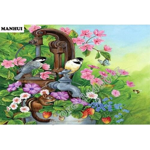 Diy spuare full Diamond Painting cross stitch Flowers and birds diamond mosaic embroidery canvas home decor painting BEC180