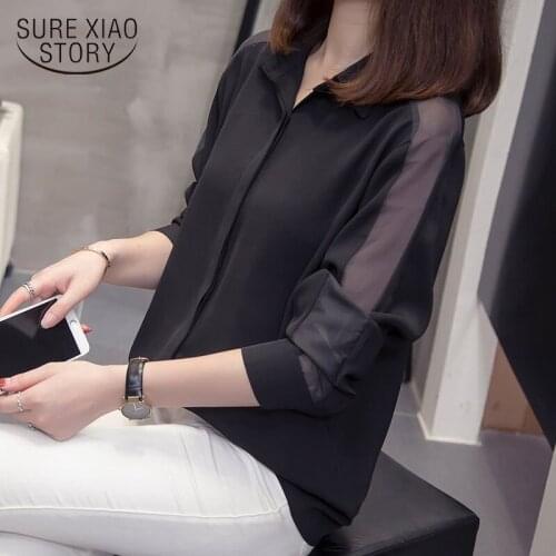 Plus Size Women Shirts Long Sleeved Blouses Cardigan Autumn Loose Office Work Shirt Bottom Shirt Ladies Top 4XL 7656 50