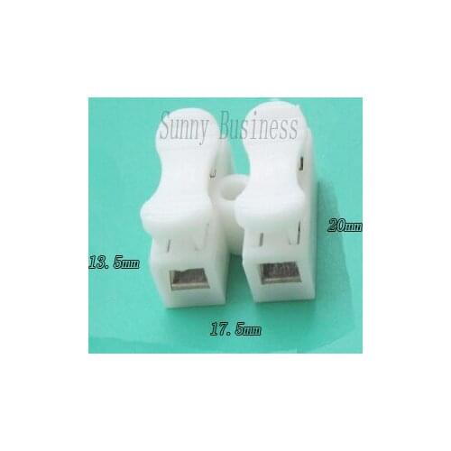 CH-2 Spring Wire Quick Connector 1000pcs/lot 2p G7 Electrical Crimp Terminals Block Splice Cable Clamp Easy Fit Led Strip