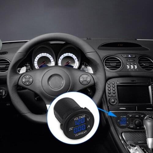 Digital LED Voltmeter Ammeter Round Gauge Current Meter for Motorcycle Car Boat Voltage Meter Voltage Detector auto parts