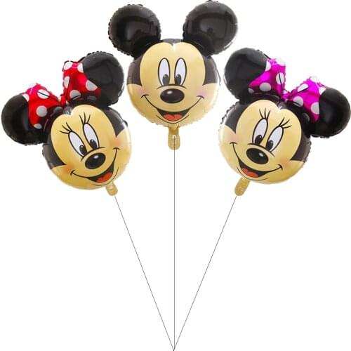Disney Mickey Mouse Balloons Anime Figure Minnie Head Foil Helium Balloon Birthday Party Inflatable Air Balloon Kids Toys Gifts