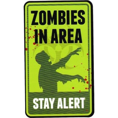 There Are Zombies In The Zone Keep Alert Car Stickers Pvc Personality Auto Bumper Windows Laptops Motorcycle Decals 16cm*10cm