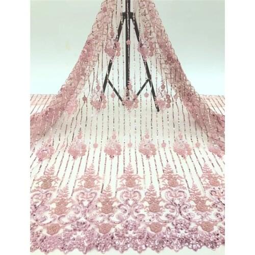 The new exquisite heart-shaped bead tube with sequin embroidery, French tulle lace, suitable for ladies' fashion dress design fa