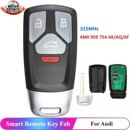 KEYECU Keyless Entry Smart Remote Key Fob 315MHz for 2017-up for Audi A4 A5 Q7, 2016-up TT 4M0 959 754 AK /AQ