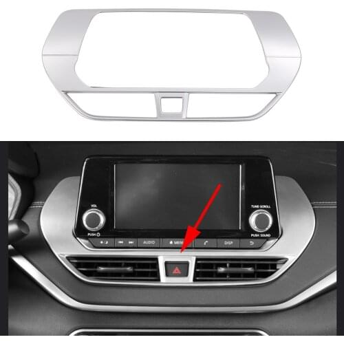 Front Navigation Box Panel Cover Fit For Nissan Altima 2019 2020 2021 Accessories Chrome Molding Trim Decor Frame