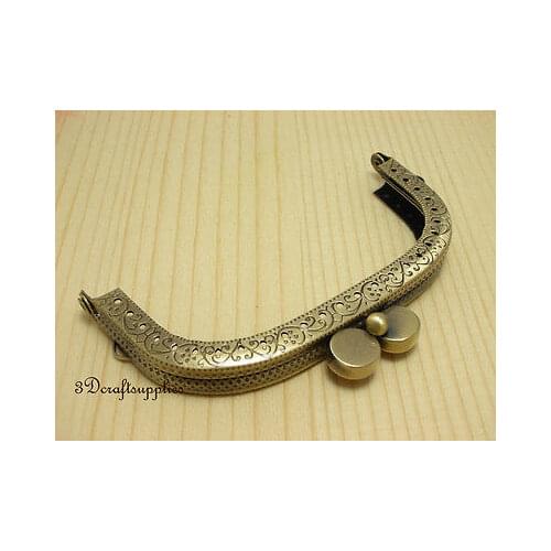 Metal clasp frame for sewing bag purse frame metal 3 1/2 inch anti bronze A43