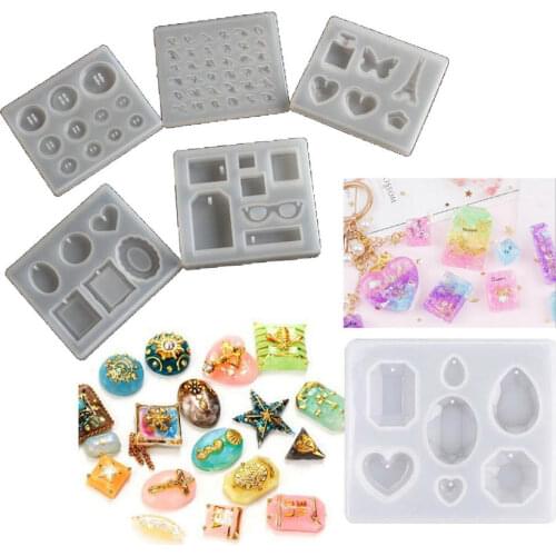 Mini English Alphabet Resin Mold Silicone DIY Craft Heart Cabochon Round Button Pendant Flatback Crystal Gem Jewelcy Accessories