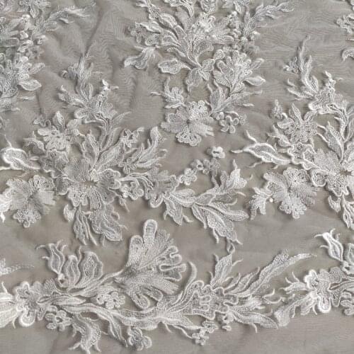 Fashion gown lace bridal lace fabric rayon ivory lace fabric 135cm lace fabric elegent dress fabric