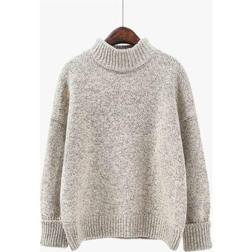 Autumn Winter Women Turtleneck Sweaters New Warm Thick Kniitted Pullovers Female Loose Short Sweater Student Knitwear Tops AB567