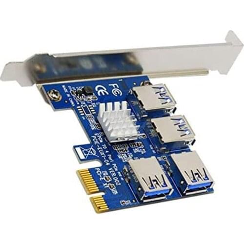 Pcie 1 To 4 Pci-Express 16X Slot Expansion, External 4 Pci-E Usb 3.0 Adapters Suitable for Mining
