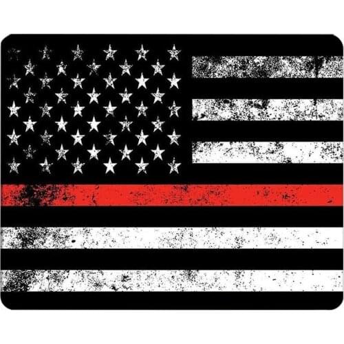 US Flag Rectangle Gaming Mousepad Fire Fighter Thin Red Line Flag Mouse Pad Mouse Mat for Computer Desk Laptop Office