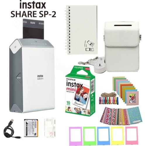 Fujifilm Instax Share Smartphone Printer SP-2, Two Colors Silver and Gold + Matched Case Gift