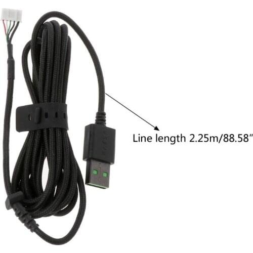 Durable Nylon Braided Line USB Mouse Cable Replacement Wire For Razer DeathAdder Elite Wired Gaming Mouse