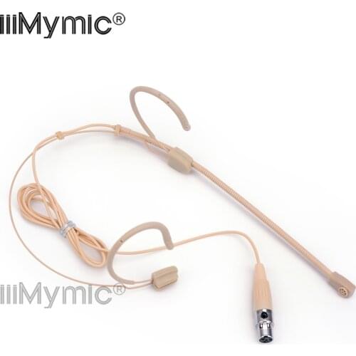 Professional Beige 4-Pin Headset Condenser Microphone Speech Headworn Microfone for Shure Wireless System Mini 4 Pin XLR Mic