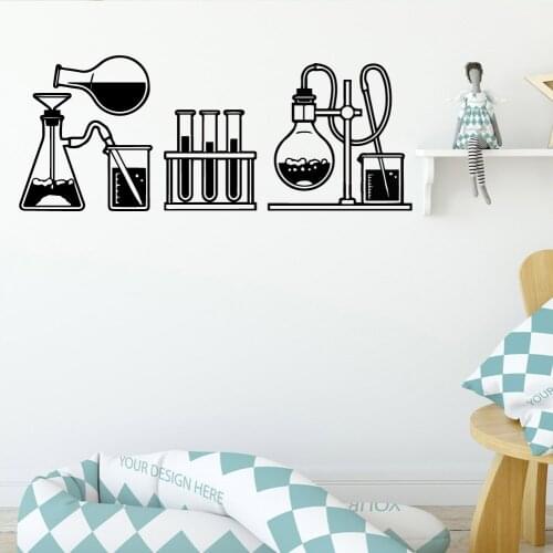 Drop Shipping Chemical Experiment Wall Stickers Self Adhesive Art Wallpaper For Baby Kids Rooms Decor Home Party Decor Wallpaper
