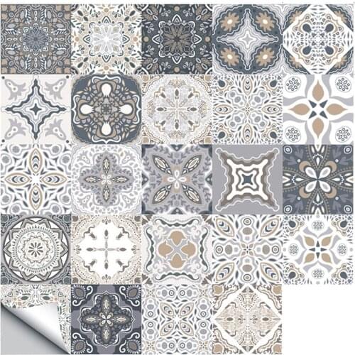 Retro Style Tile Transfers For Home Decors Self Adhesive Waterproof Moroccan Kitchen Bathroom Tile Stickers Sticker Kitchen
