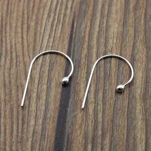 4Pcs/lot 925 Sterling Silver Earrings Hook Wire, Earring Posts Stud for DIY Jewelry Making Findings, Ball Beads 2.5mm
