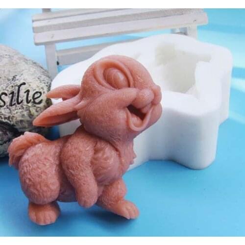 DIY handmade silicone soap candle cake decoration baby rabbit mold