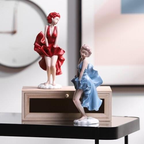 Nordic Resin Body Art Sexy Goddess Floating Skirt Exposed Sculpture Decoration Living Room Bedroom Cabinet Home Decor Ornaments