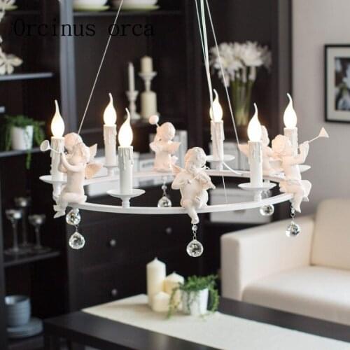 Nordic modern Angel chandeliers American Iron lamps creative living rooms restaurants childrens rooms bedroom lights