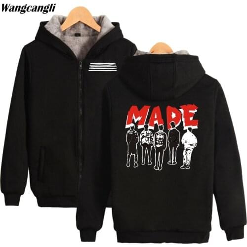 KPOP BIGBANG Made winter hoodie fleece warm Jacket thicken coat long sleeve zipper hoodies sweatshirt men women clothes