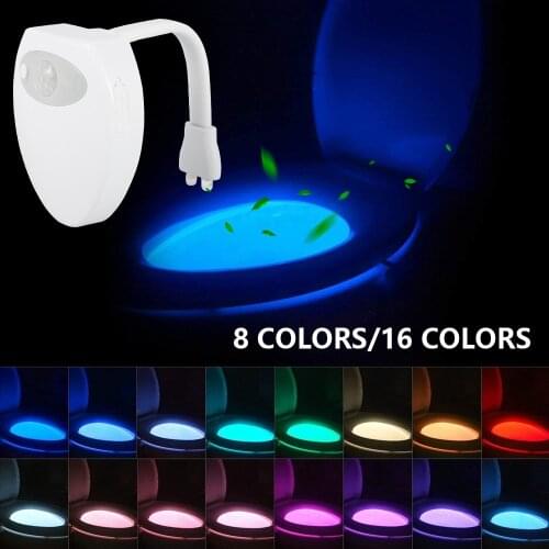8 Colors Smart PIR Motion Sensor Toilet Seat Night Light Waterproof Backlight For Toilet Bowl LED Luminaria Lamp WC Toilet Light