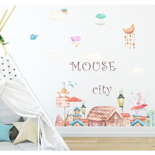 Princess Castle Wall Stickers for Girls Rooms Decoration Baby Bedroom Cartoon Mural Nursery Art Decals Poster Kids Bedroom Decor