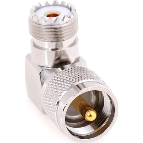 1Pcs Adapter UHF SO-239 Female To UHF PL-259 Male Right Angle 90 Degree RF Connector