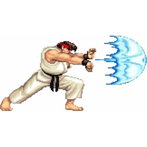 13cm x 13cm for Arcade Fighter Ryu Waterproof Car Sticker Occlusion Scratch Decal Refrigerator Cartoon Car Styling