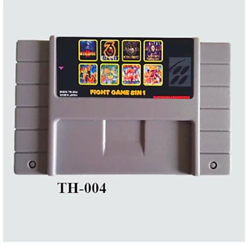 16 Bit Super Game TH004 Big Gray Game Card For USA Game Player 8 In 1 NTSC Version
