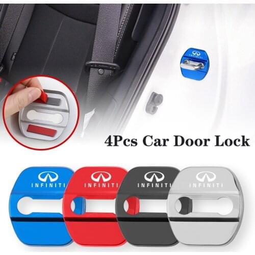 4Pcs Stainless Car Door Lock Cover Protect Buckle Sticker For Infiniti IPL Q30 Q50 Q60 Q70 QX30 QX50 QX60 QX70 QX80 EX JX35 G35