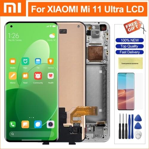 6.81'' Original AMOLED For Xiaomi Mi 11 Ultra LCD Display Touch Panel Screen Digitizer With frame For Xiaomi11 Ultra M2102K1G