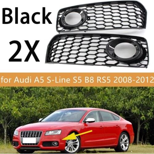 A5 S5 B8 Car Front Fog Light Grille Grill Lamp Cover Honeycomb Front Grille Grill For Audi A5 S-Line / S5 B8 RS5 2008-2012