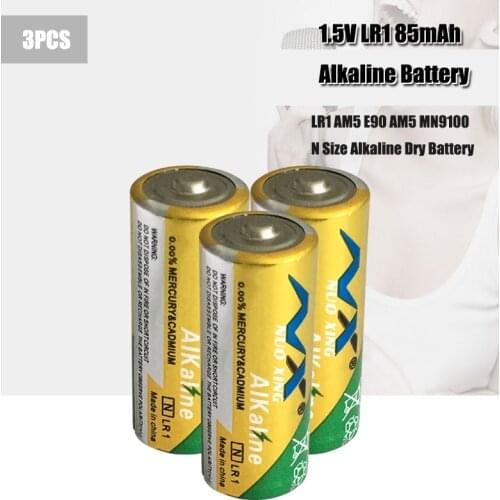 3PCS N Size batteries LR1 AM5 E90 AM5 MN9100 1.5V Alkaline duty Battery Primary and Dry Batteries for Speaker Bluetooth Players