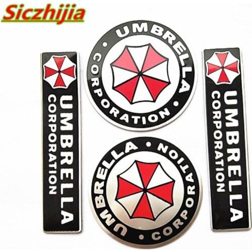 Car shape 3D aluminum umbrella car biohazard sticker for Ford Focus Fusion Escort Kuga Ecosport Fiesta Falcon EDGE/Explorer