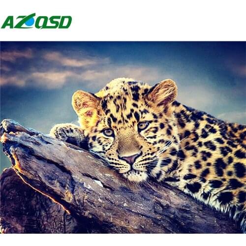 AZQSD Diamond Embroidery Diy Tiger Cross Stitch Kits Home Decoration Diamond Painting Animal Full Square Drill Needlework
