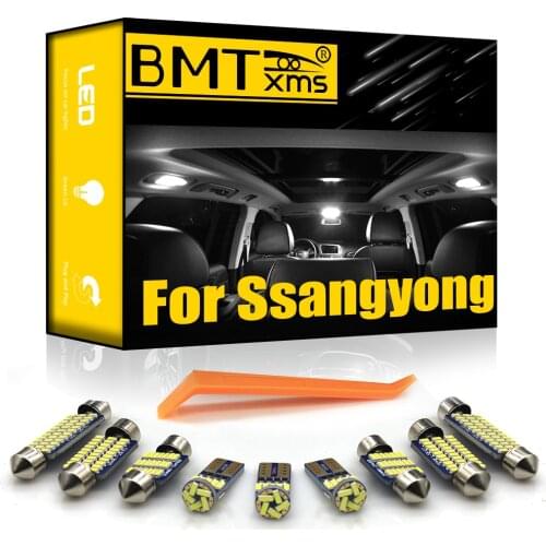 BMTxms Canbus For Ssangyong Rexton Musso Actyon Sports Korando Tivoli Kyron Vehicle LED Interior Map Dome Trunk Light Kit