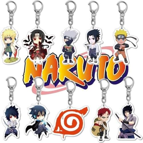 Naruto Keychain Cartoon Anime Character Cute Style Boy Girl School Bag Key Chain Keychain Accessories Birthday Gift