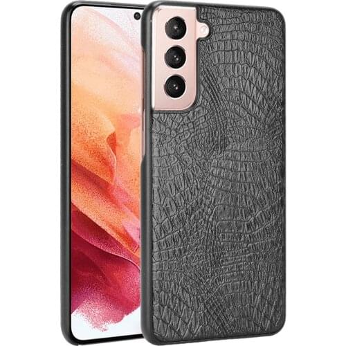 Crocodiel Texture PU Leather Back Hard Plastic Case for Samsung Galaxy S21 Plus S8 S9 Note 5 8 9 J5 2017 J3 J7 A5 A8 A6 c5 c7
