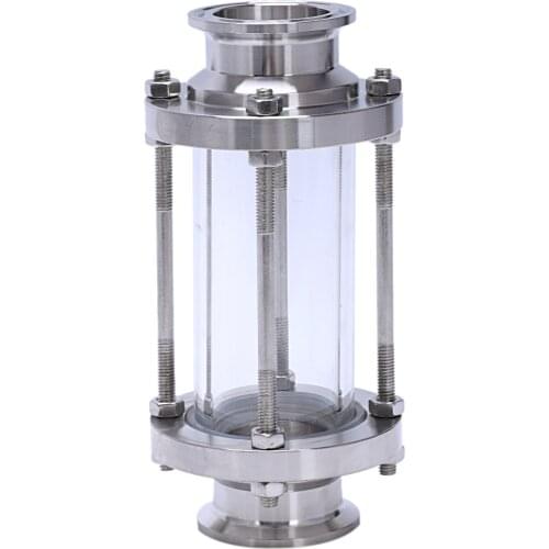 CNIM Hot In-Line Sight Glass with Clamp End,Flow Sanitary Straight Sight Glass SUS316 Tri Clamp Type Silver