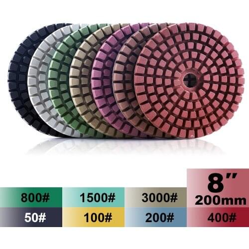 Diameter 200mm Wet Flexible Polishing Pads 8 inch Wet for Polishing Granite and Marble Engineered stone