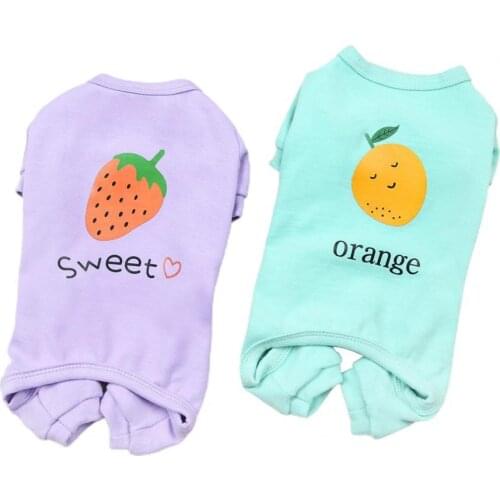 Dog Breathable Shirt Four-legged Comfortable Cotton Small Dog T-shirt Durable Outer Vest For Spring Pure Cotton Cute Pet Top