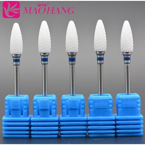 MAOHANG 5PCS/LOT Manicure Electric Drill Cutter Nail Art Dril Bit 3/32" Ceramic Nail Files Head Accessory Nail Art Tools